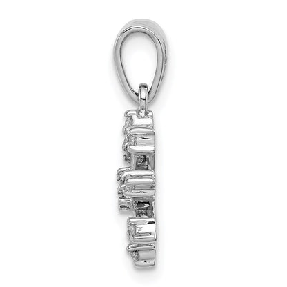 Sterlingsilber Rhodium Schneeflocke Anhänger