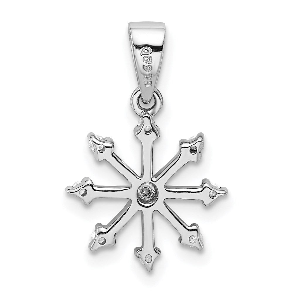 Sterlingsilber Rhodium Schneeflocke Anhänger