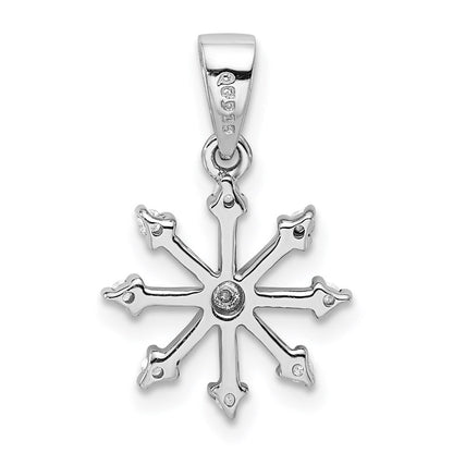 Sterlingsilber Rhodium Schneeflocke Anhänger