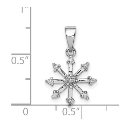 Sterlingsilber Rhodium Schneeflocke Anhänger