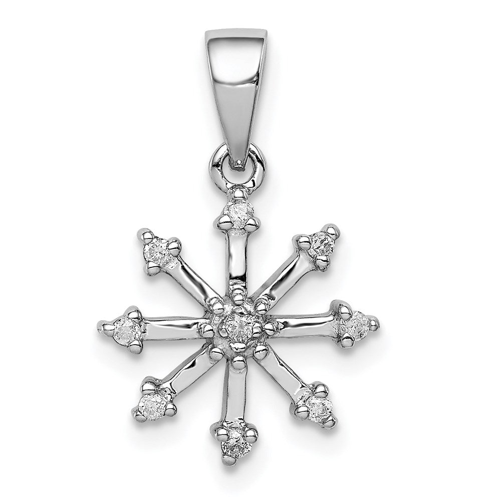 Sterlingsilber Rhodium Schneeflocke Anhänger