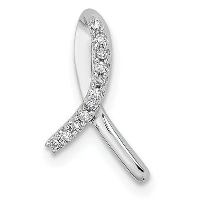 Sterlingsilber Rhodium Diamant. Bewusstsein Schleife Anhänger