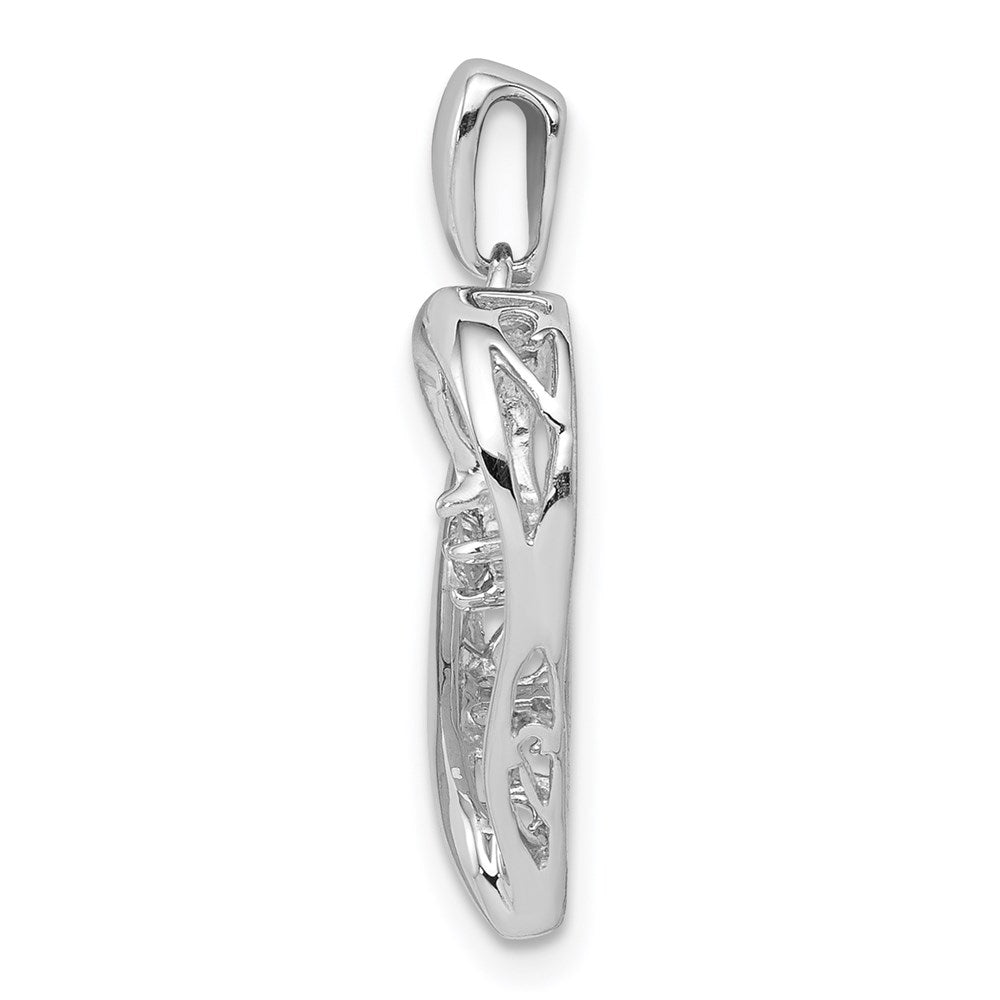 Sterlingsilber Rhodium Diamant. Herz Anhänger
