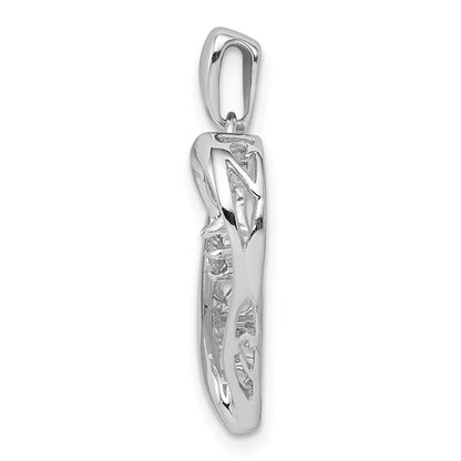 Sterlingsilber Rhodium Diamant. Herz Anhänger