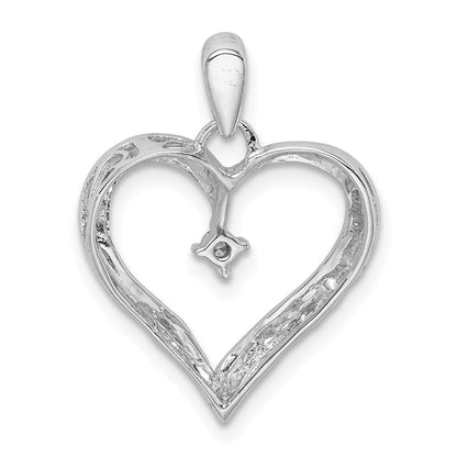 Sterlingsilber Rhodium Diamant. Herz Anhänger