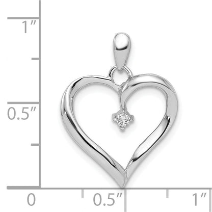 Sterlingsilber Rhodium Diamant. Herz Anhänger