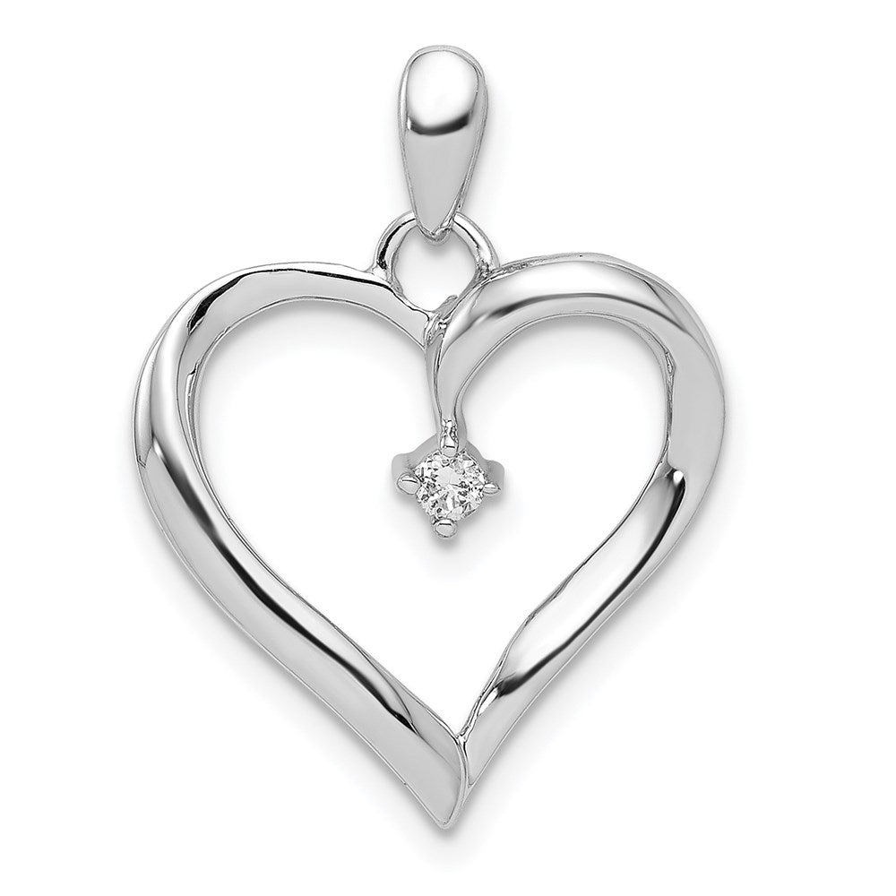 Sterlingsilber Rhodium Diamant. Herz Anhänger