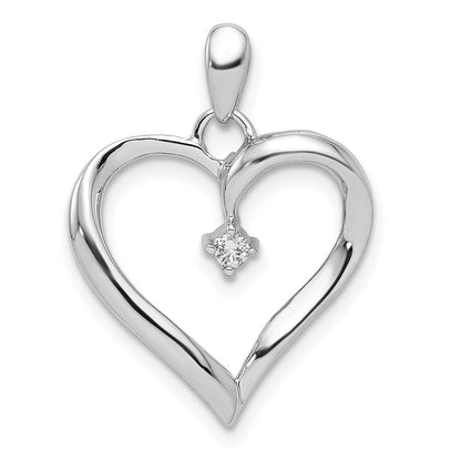 Sterlingsilber Rhodium Diamant. Herz Anhänger