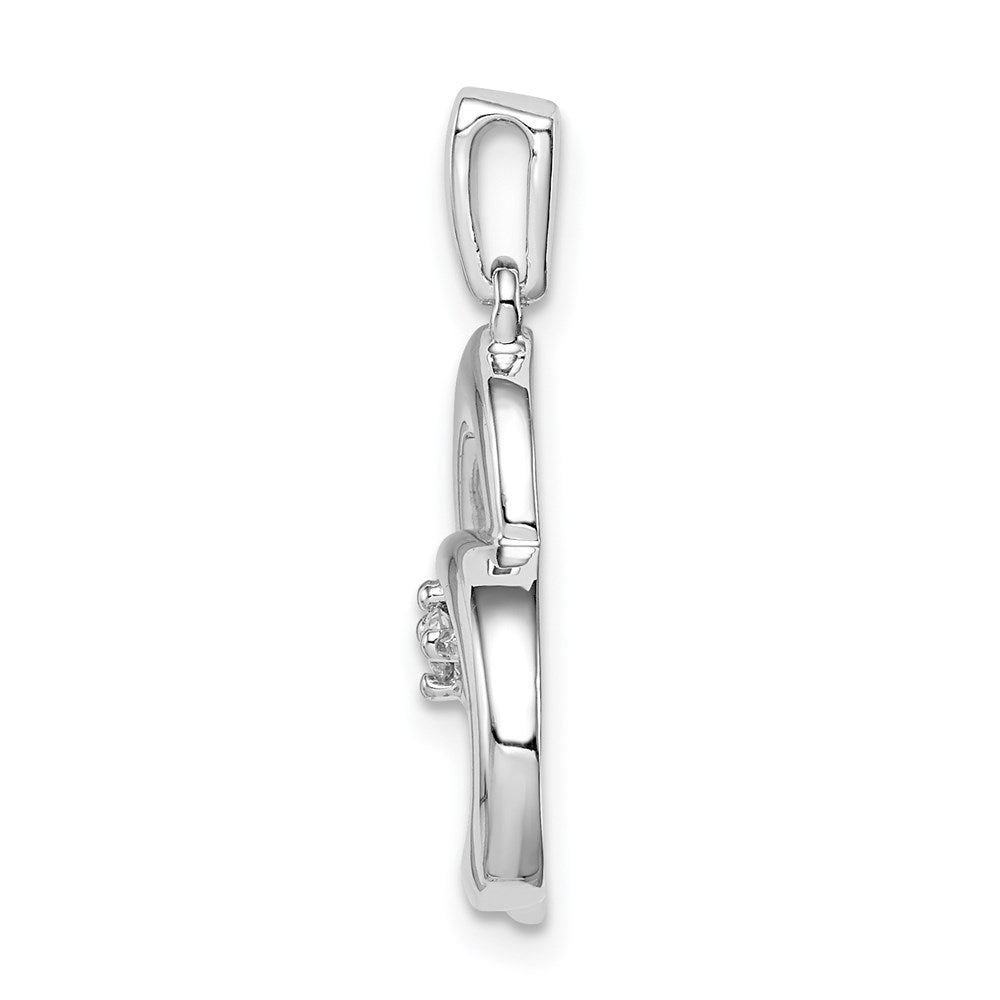 Sterlingsilber Rhodium Diamant. Herz Anhänger