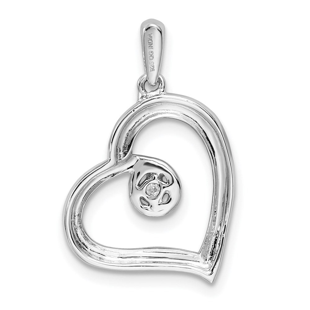 Sterlingsilber Rhodium Diamant. Herz Anhänger