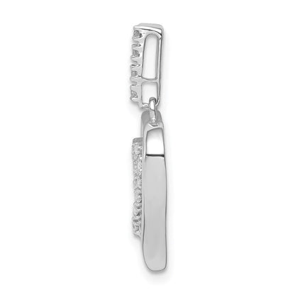 Sterlingsilber Rhodium Diamant. Herz Anhänger