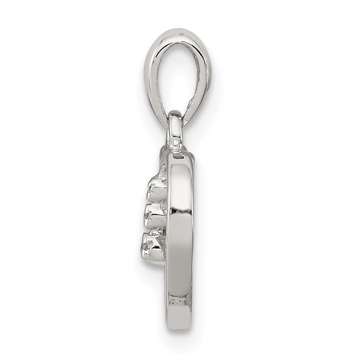Sterlingsilber Diamant Rhodium Herz Anhänger