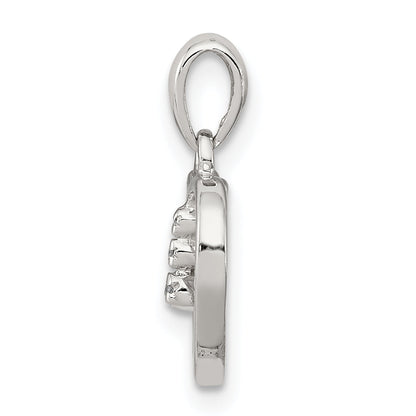 Sterlingsilber Diamant Rhodium Herz Anhänger