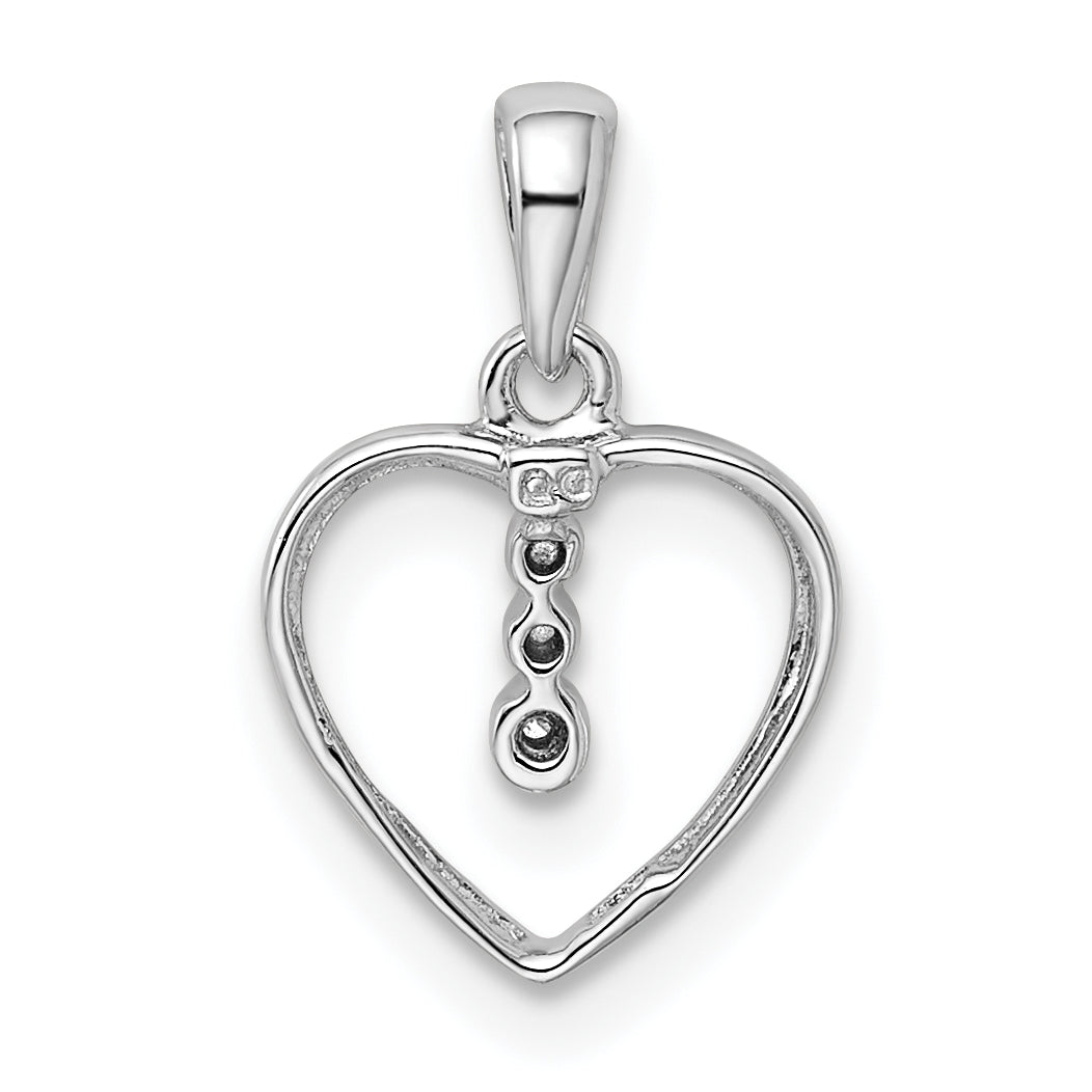 Sterlingsilber Diamant Rhodium Herz Anhänger
