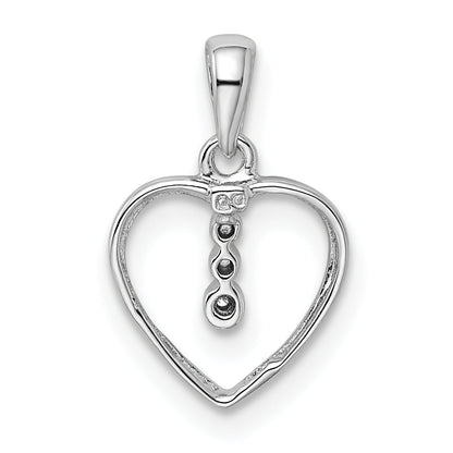 Sterlingsilber Diamant Rhodium Herz Anhänger