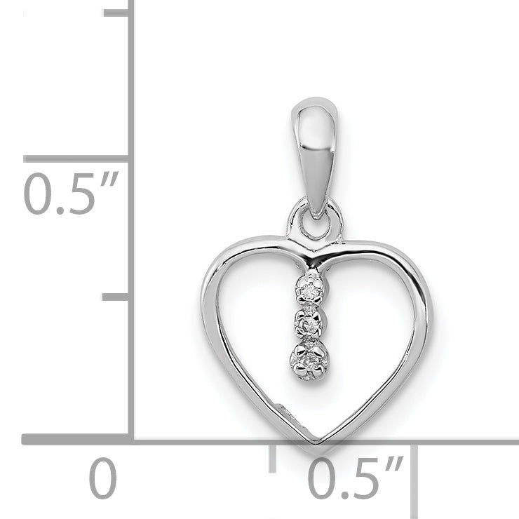 Sterlingsilber Diamant Rhodium Herz Anhänger