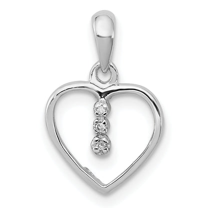 Sterlingsilber Diamant Rhodium Herz Anhänger