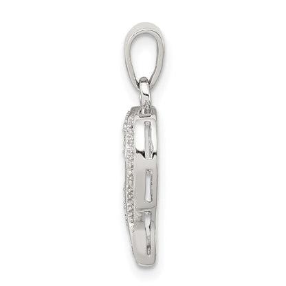Sterlingsilber Rhodium Diamant Herz Anhänger