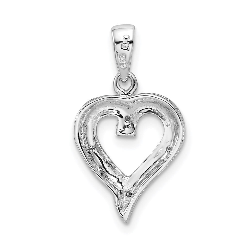 Sterlingsilber Rhodium Diamant Herz Anhänger