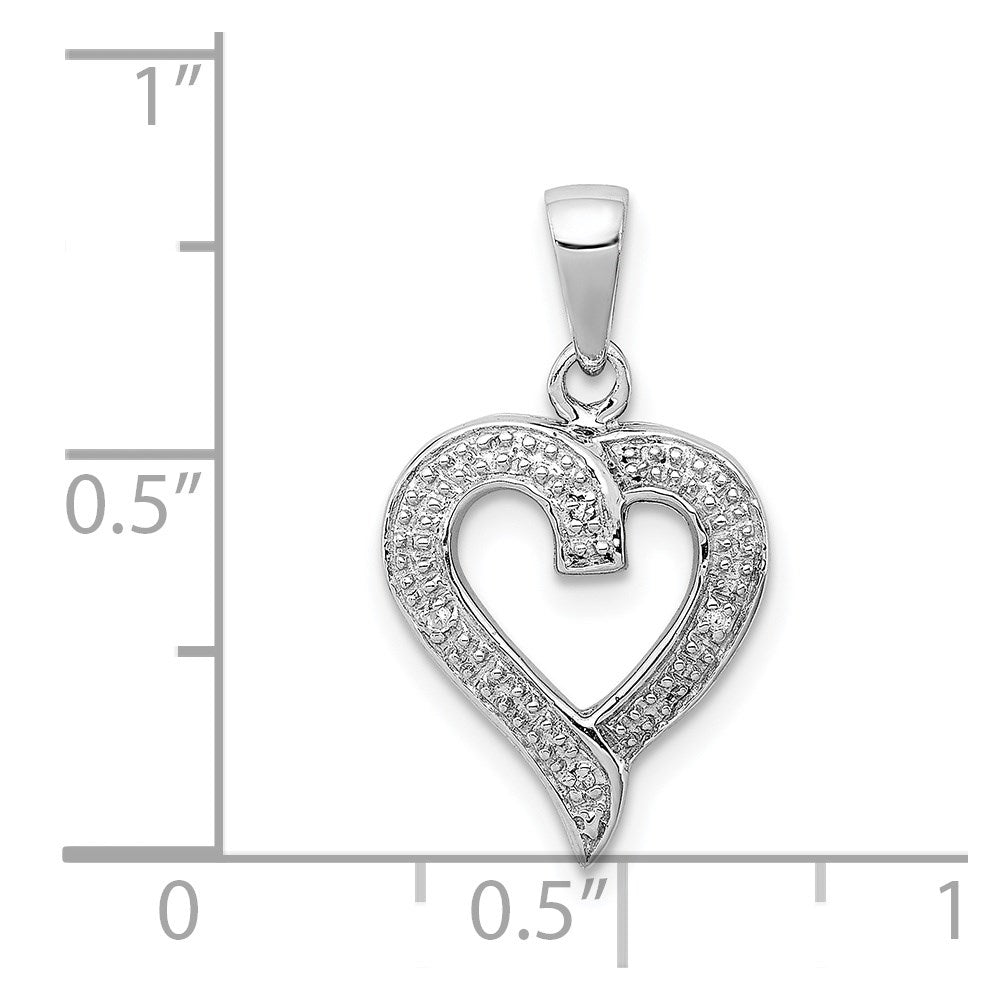 Sterlingsilber Rhodium Diamant Herz Anhänger