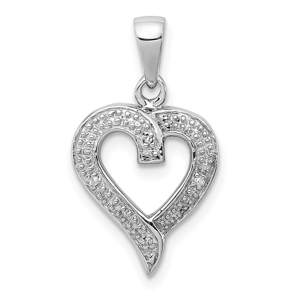 Sterlingsilber Rhodium Diamant Herz Anhänger