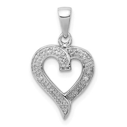 Sterlingsilber Rhodium Diamant Herz Anhänger
