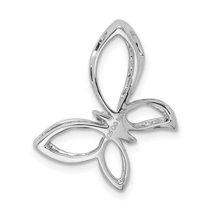 Sterlingsilber Rhodium Diamant. Schmetterling Anhänger