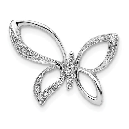 Sterlingsilber Rhodium Diamant. Schmetterling Anhänger