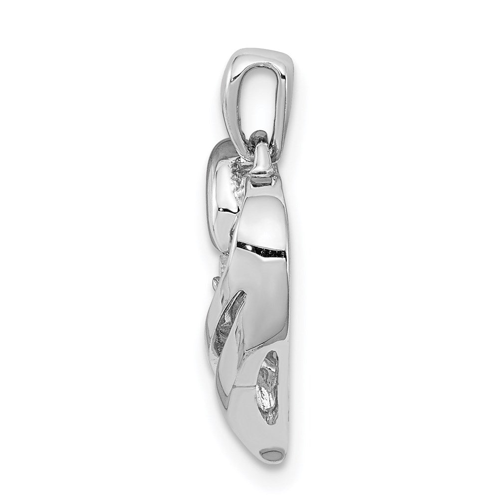 Sterlingsilber Rhodium Diamant. Herz Anhänger