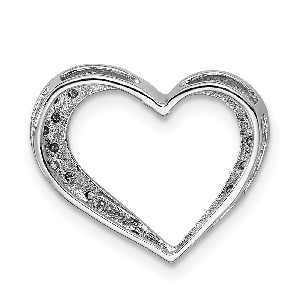 Sterlingsilber Rhodium Diamant Herz Kette Anhänger