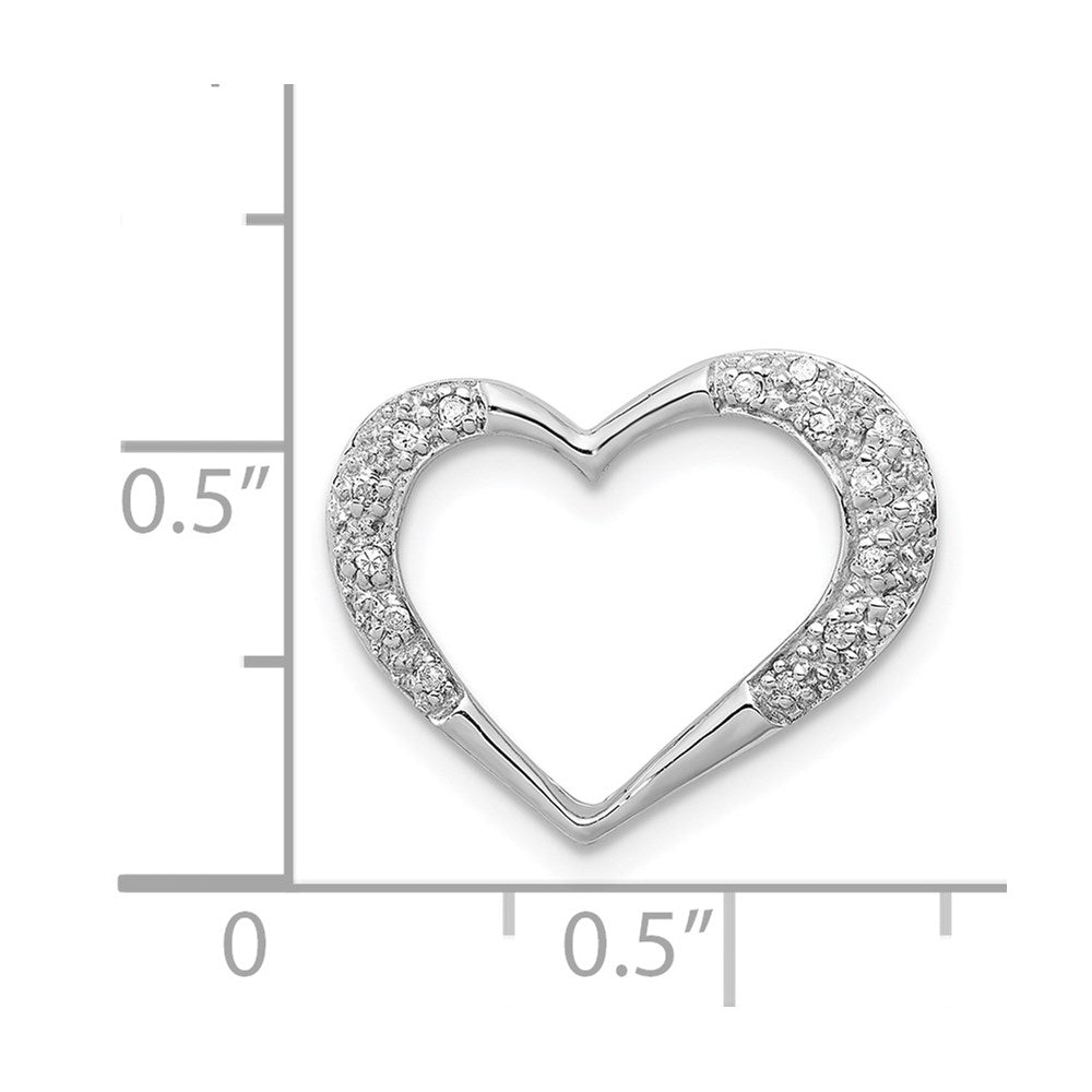 Sterlingsilber Rhodium Diamant Herz Kette Anhänger