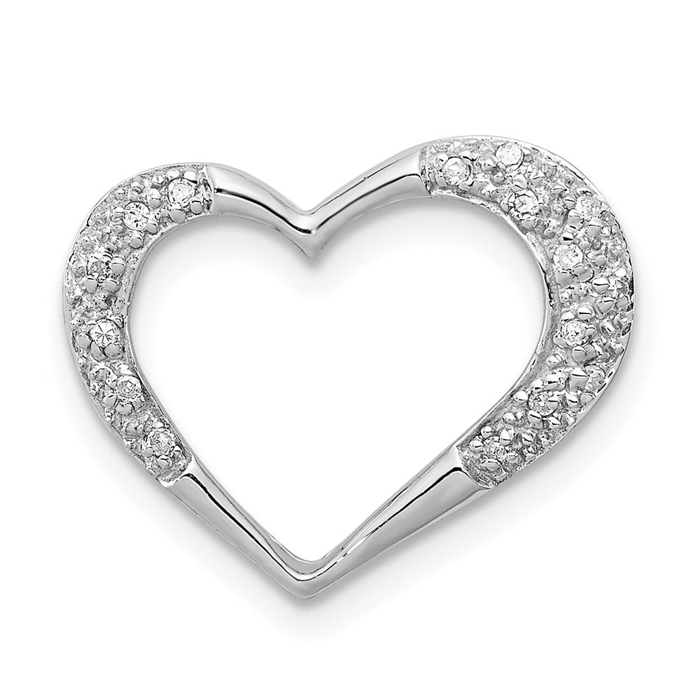 Sterlingsilber Rhodium Diamant Herz Kette Anhänger