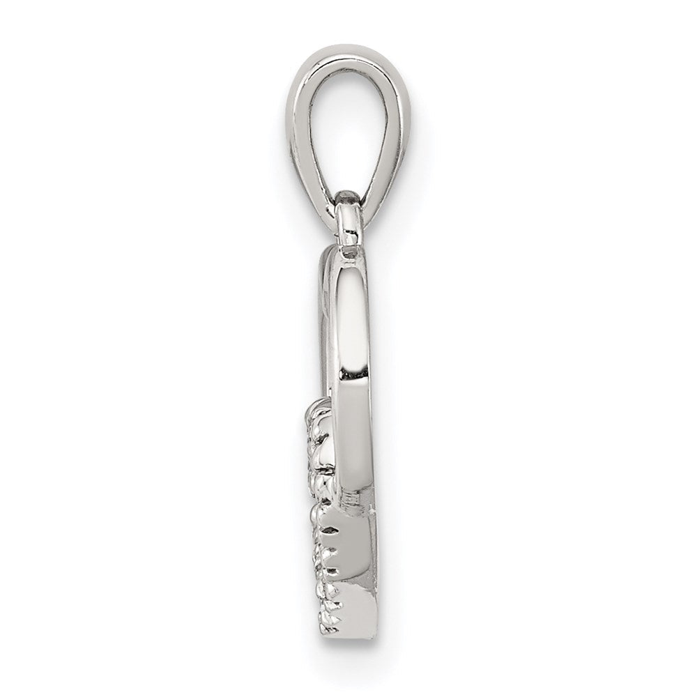 Sterlingsilber Diamant Rhodium Herz Anhänger
