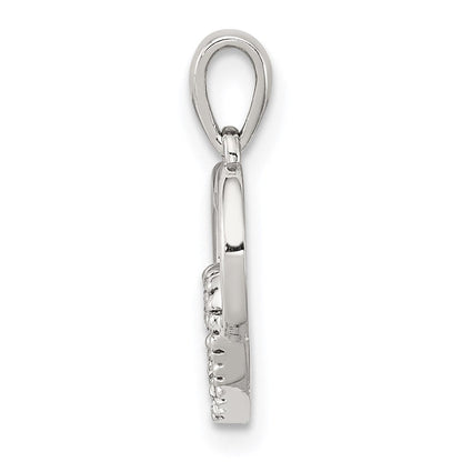 Sterlingsilber Diamant Rhodium Herz Anhänger