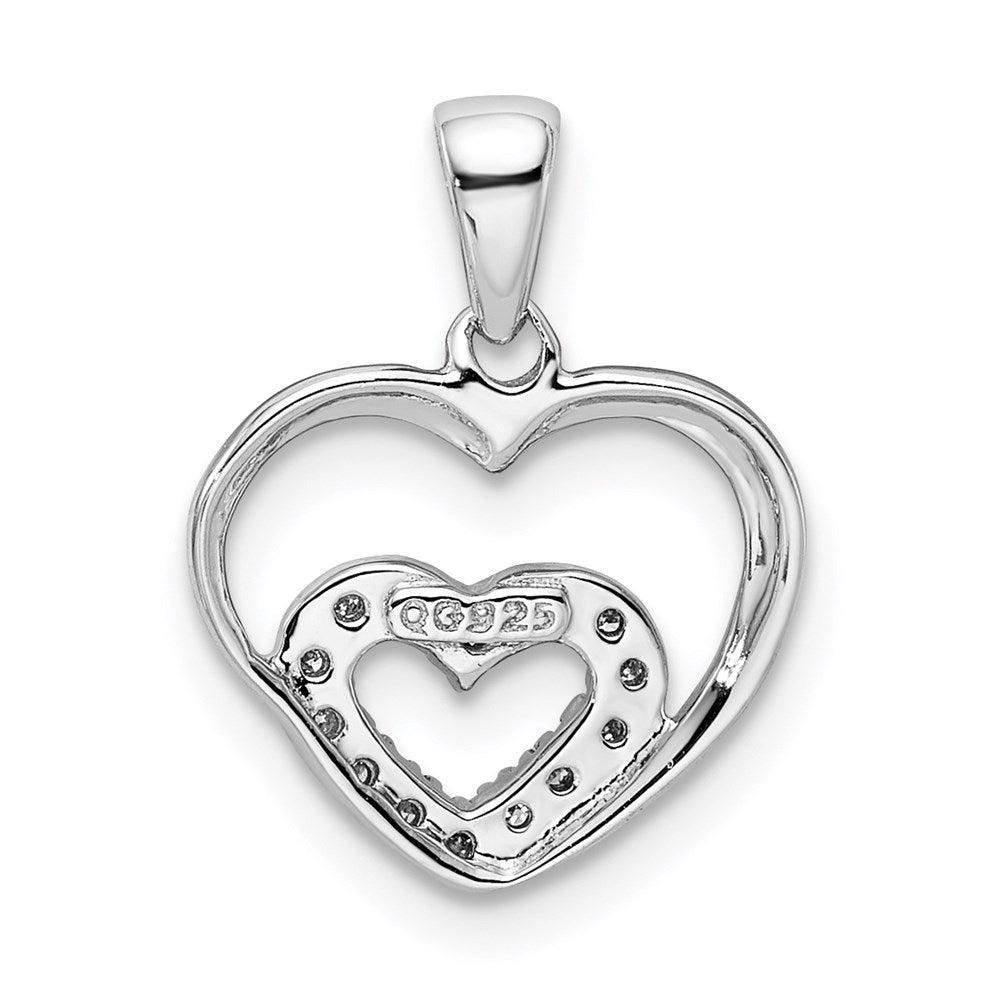 Sterlingsilber Diamant Rhodium Herz Anhänger