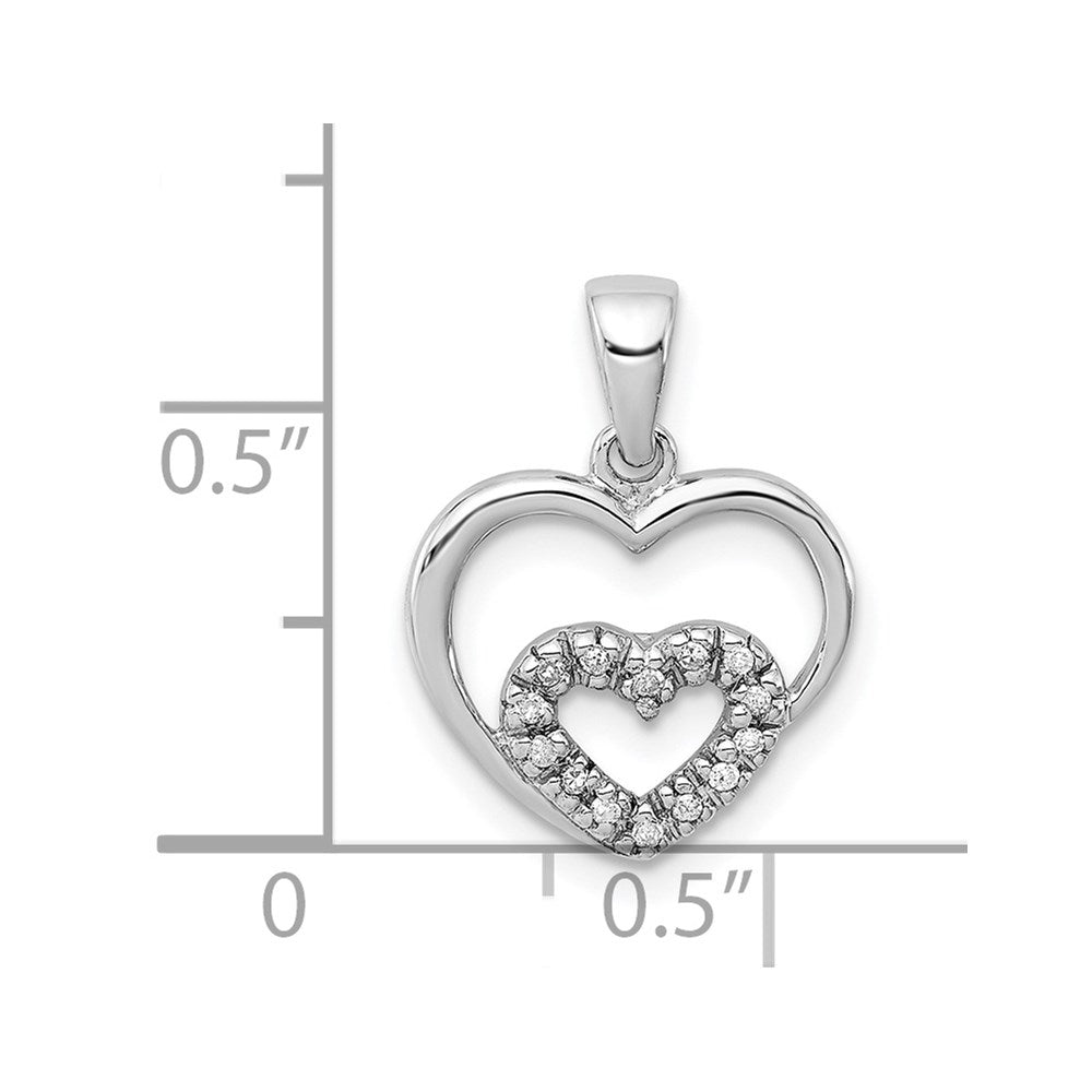Sterlingsilber Diamant Rhodium Herz Anhänger