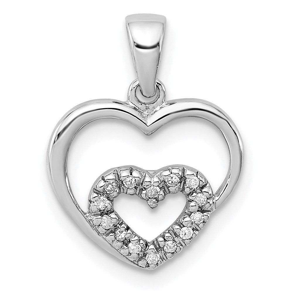 Sterlingsilber Diamant Rhodium Herz Anhänger