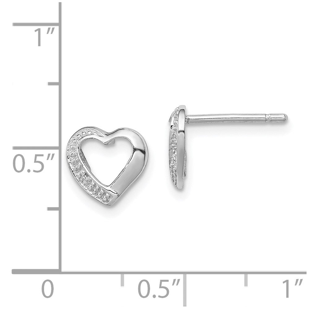 Sterlingsilber Rhodium Diamant Herz Ohrstecker