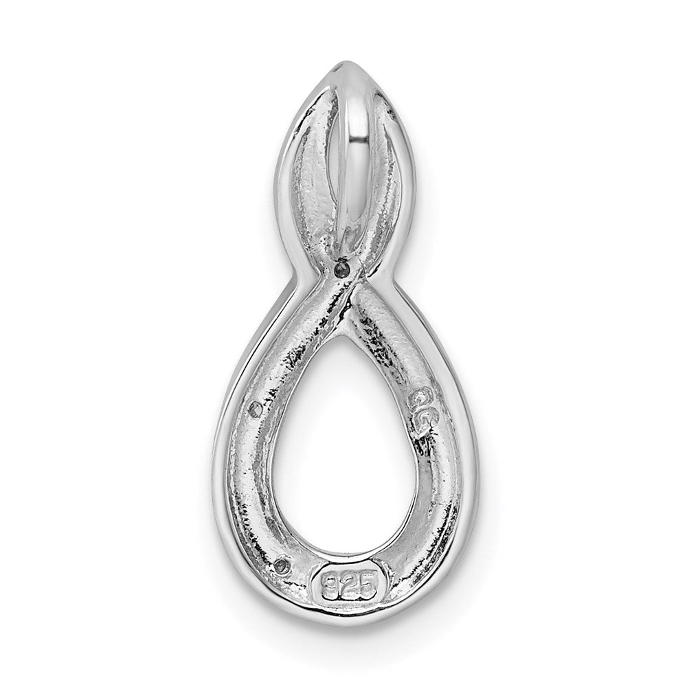Sterlingsilber Rhodium Diamant Figure-8 Kette Anhänger