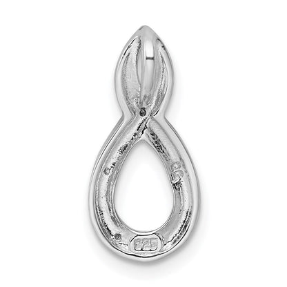 Sterlingsilber Rhodium Diamant Figure-8 Kette Anhänger