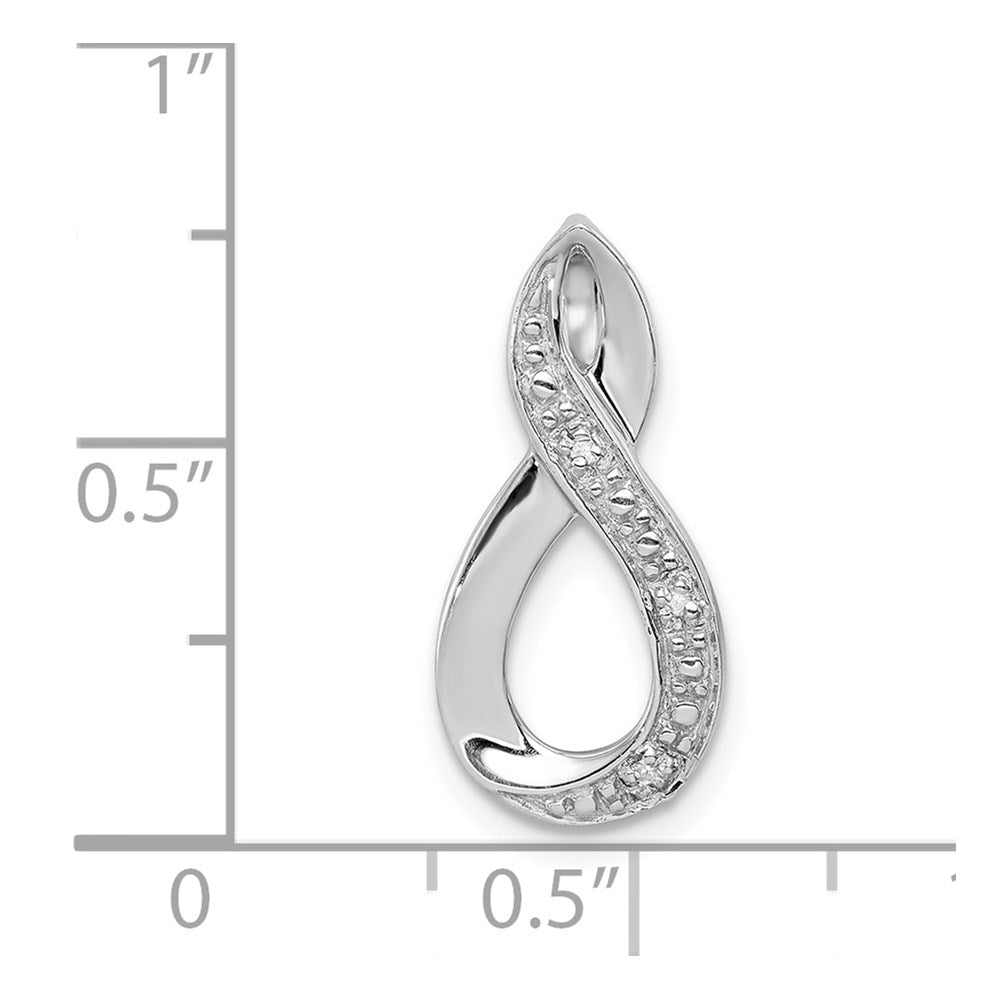 Sterlingsilber Rhodium Diamant Figure-8 Kette Anhänger