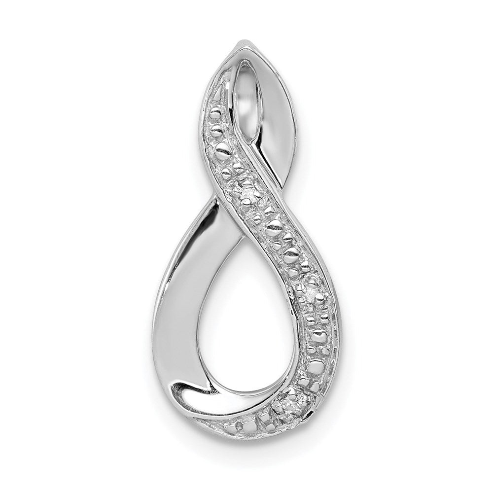 Sterlingsilber Rhodium Diamant Figure-8 Kette Anhänger
