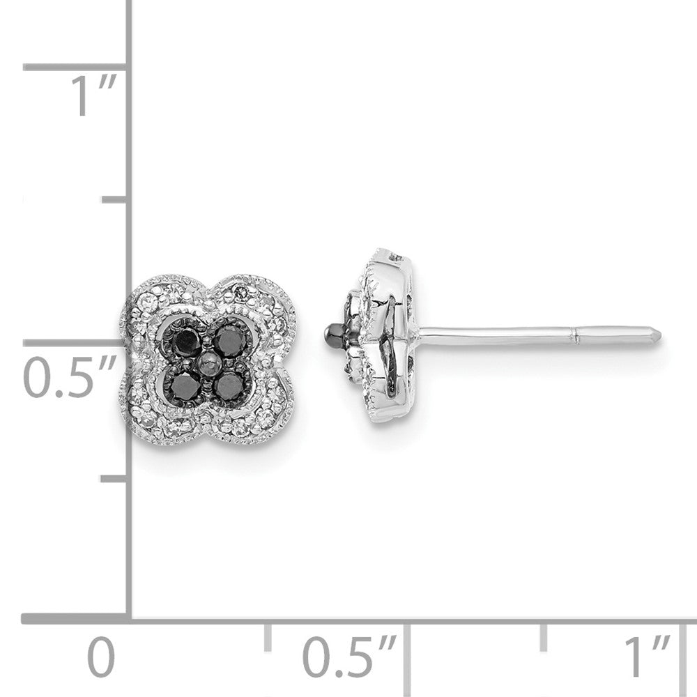 Sterlingsilber Schwarz & Weiß Diamant Ohrringe