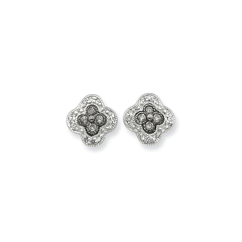 Sterlingsilber Schwarz & Weiß Diamant Ohrringe