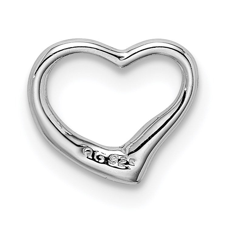 Sterlingsilber Rhodium Diamant Floating Herz Anhänger