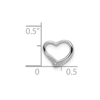 Sterlingsilber Rhodium Diamant Floating Herz Anhänger