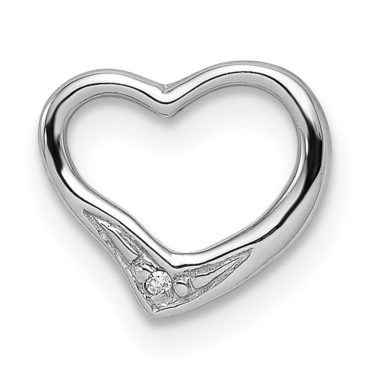 Sterlingsilber Rhodium Diamant Floating Herz Anhänger