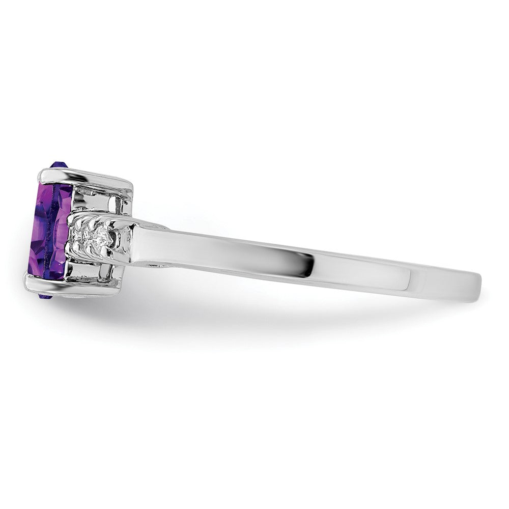 Sterlingsilber Rhodium Amethyst & Diamant Ring