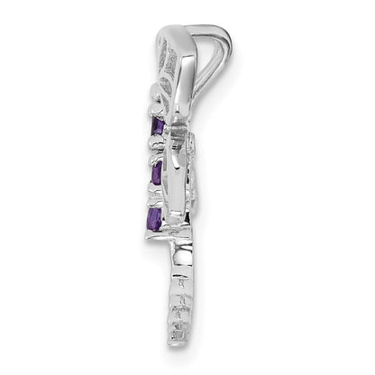 Sterlingsilber Rhodium Amethyst Libelle Anhänger