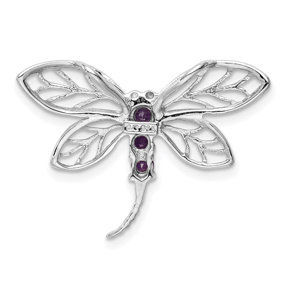 Sterlingsilber Rhodium Amethyst Libelle Anhänger